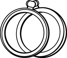 vector illustration of a round frame with a ring