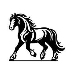 Strong Rearing Horse in Monochrome Engraving Style Vector for Tattoos Poster Print or Vintage Farm and Animal Logo Design