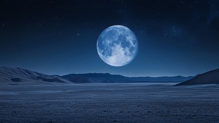 A stunning moonlit night landscape.
