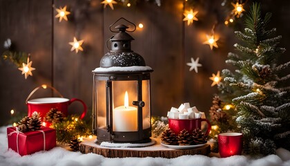 Rustic Christmas Magic: A Cozy Holiday Table Scene