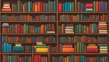 Vibrant Chronicles of Knowledge: A Color-Organized Bookshelf for SDXL