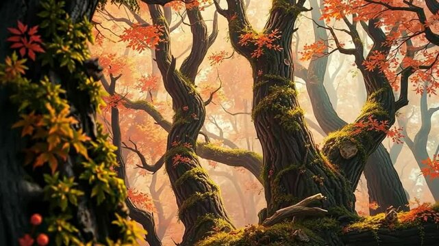 big tree branching footage