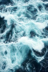 Obraz premium Ocean waves' frothy texture