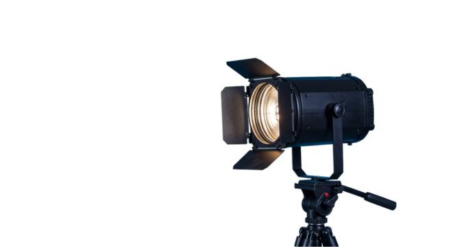 Powerful Studio Spotlight: Professional Lighting Equipment on transparent background