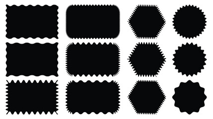 Zig zag Wavy Edge. Abstract elements for tag, stickers Abstract Elements for Template, Stickers, Promo Design, Web Design. vector illustration eps 10, 