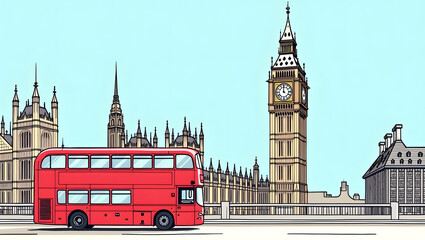 big ben and houses of parliament vector art 