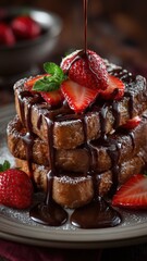 Decadent chocolate and strawberry french toast delight for brunch or dessert