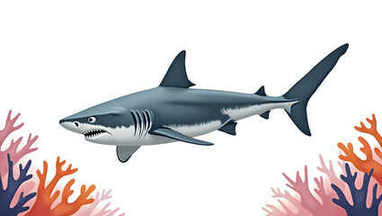 Obraz premium shark on white background 