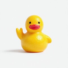 3D cartoon duck making OK hand sign, glossy feathers