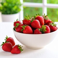strawberry on the bwol so sweet