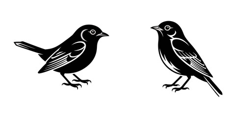 bird silhouette vector, Birds icon vector set. fly illustration sign collection. nature symbol, Robin bird silhouette logo, icon design vector illustration, Black bird silhouette collection.