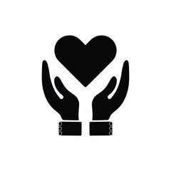 Heart in Hands Icons  Symbols of Love, Care, Support, Charity & Healthcare