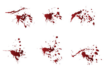 Gradient grunge texture red blood paint ink illustration background set