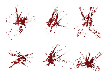 Various set of paint ink splatter vector gradient red blood