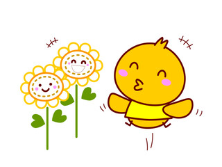 ひよことひまわり