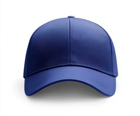 Solid blue baseball cap, front view