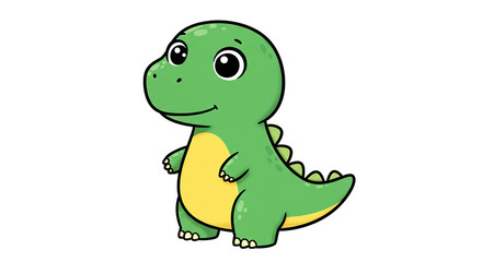 Naklejka premium Adorable Cartoon Dinosaur: Free Cute Dino Images & Illustrations on transparent background
