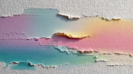 Abstract colorful paint stroke on textured surface