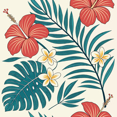 design a seamless vector pattern with vibrant trop.eps