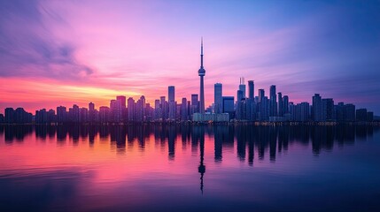 Obraz premium city skyline at sunset City Skyline at Dusk