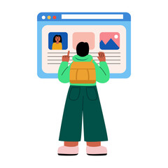 A flat style illustration depicting web advertising