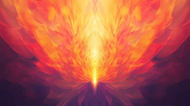 Flame of illumination perspective., pentecost a christian holiday, the descent of the holy spirit. celestial flame wings. illustration. [Seraphic Depths] | Divine Sink | holy descent. Illustration