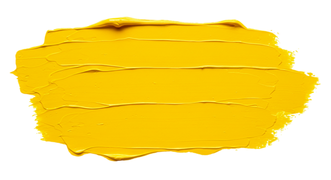Cadmium Yellow Paint Swatch | Oil Paint Texture | Artist Pigment on transparent background