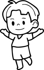 Cartoon Boys and Girls Elements Go to school Character Illustration