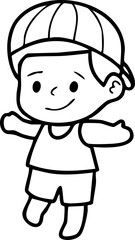 Cartoon Boys and Girls Elements Go to school Character Illustration