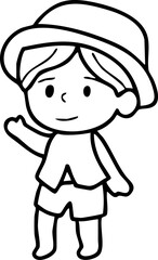 Cartoon Boys and Girls Elements Go to school Character Illustration