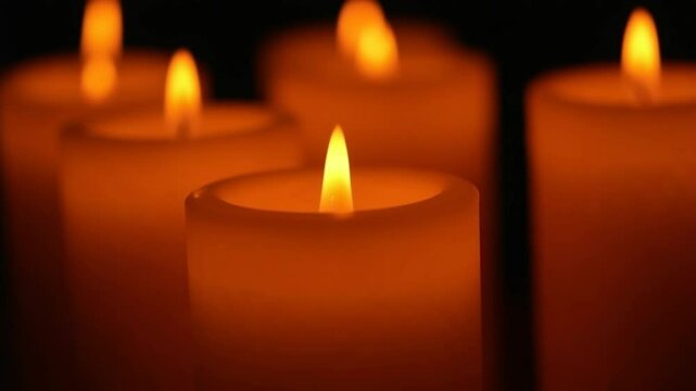 Wax Candles Night Lights Bokeh For Holy Religious Ceremony