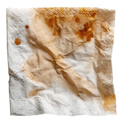 Used paper napkin with food stains