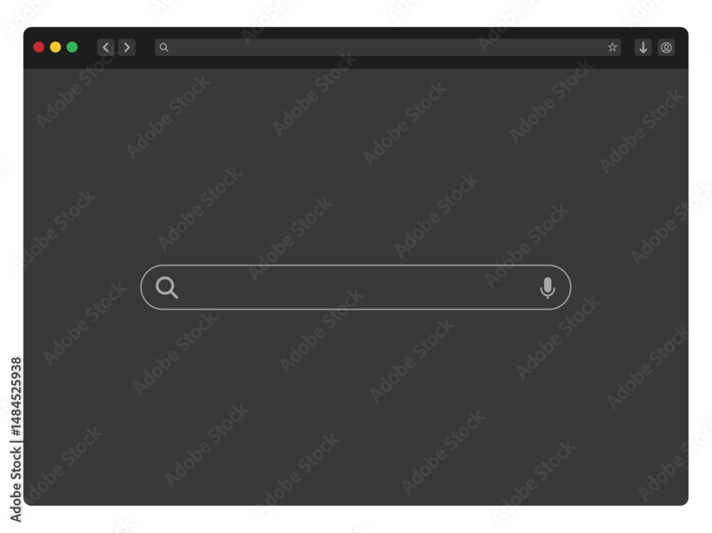 Leinwandbilder browser window Website mockup template with frames for PC, laptop, tablet. internet browser search engine. Search bar for ui ux design and web site. Vector illustration for UI and web design presentat