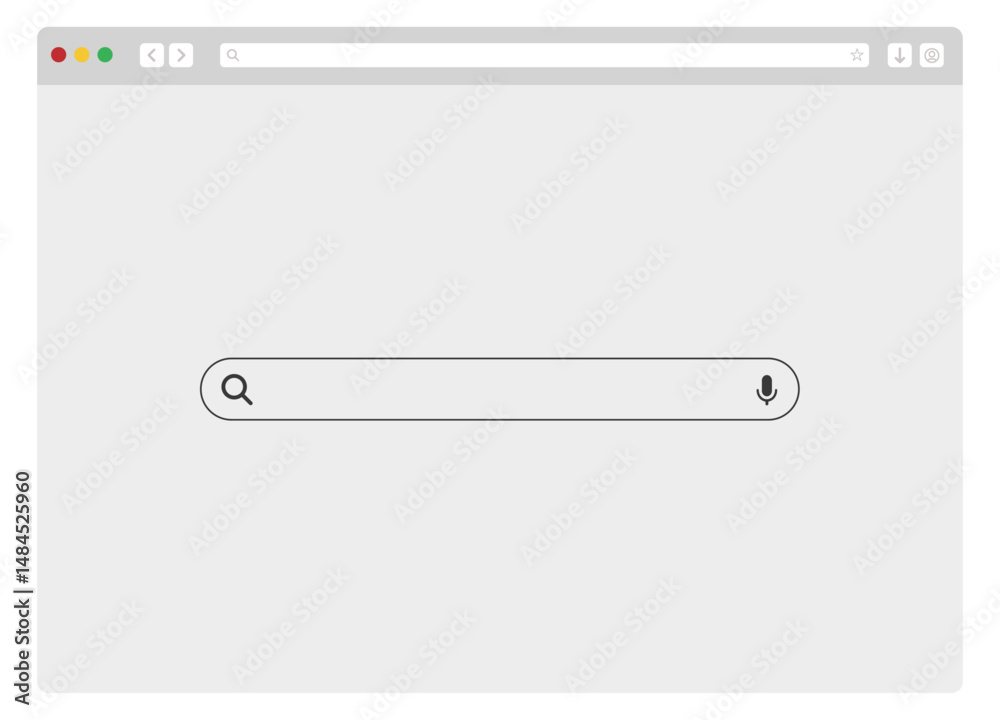 Aufkleber browser window Website mockup template with frames for PC, laptop, tablet. internet browser search engine. Search bar for ui ux design and web site. Vector illustration for UI and web design presentat