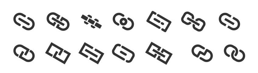 URL link icon set. Internet url symbol collection. Vector illustration.