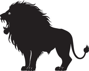 Angry Lion Standing silhouette vector