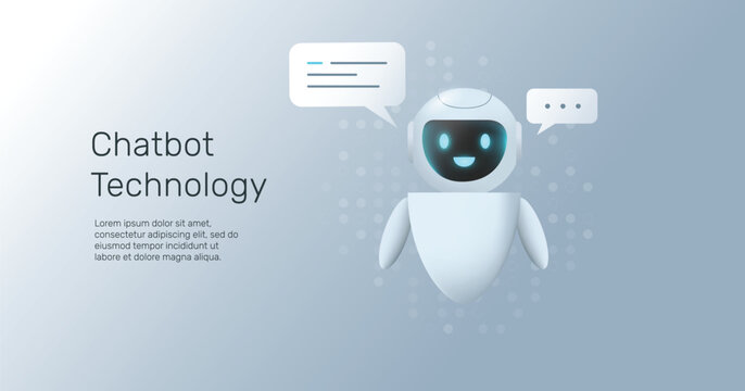 AI Chat bot icon. Robot with speech bubble. Virtual smart assistant bot. Personal assistant concept. Machine learning, Neural network, Artificial Intelligence (AI) technology innovation background.