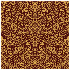 Damask patterns are known for their intricate, symmetrical designs, often featuring floral or ornamental motifs