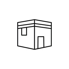 Vector icon of Ka'bah in Mecca. Represents Hajj, Umrah, and Qibla direction. Great for Islamic content and religious travel design.