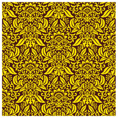 Damask patterns are known for their intricate, symmetrical designs, often featuring floral or ornamental motifs