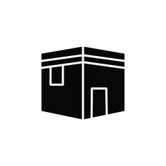 Vector icon of Ka'bah in Mecca. Represents Hajj, Umrah, and Qibla direction. Great for Islamic content and religious travel design.