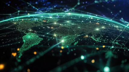Communication technology for internet business. Global world network and telecommunication on earth