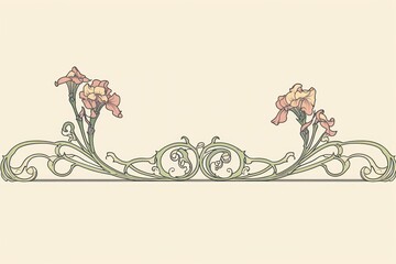 Ornament Divider Orchid Pattern Art