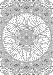 Mandala Floral Pattern Coloring Page For Adults