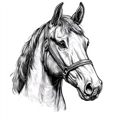 Drawing sketch horse illustration.