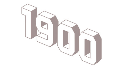 1900 Isometric Number Design Graphic