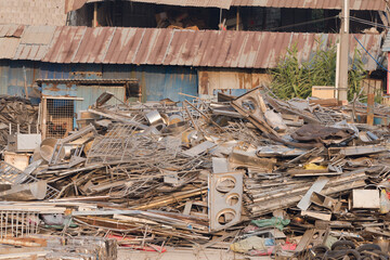 A scene from a small waste sorting and recycling plant