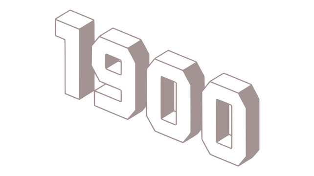 1900 Isometric Number Design Graphic