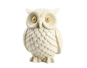Naklejka premium Ceramic owl figurine with golden eyes