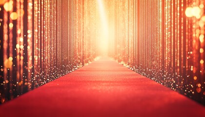 Red carpet with golden light